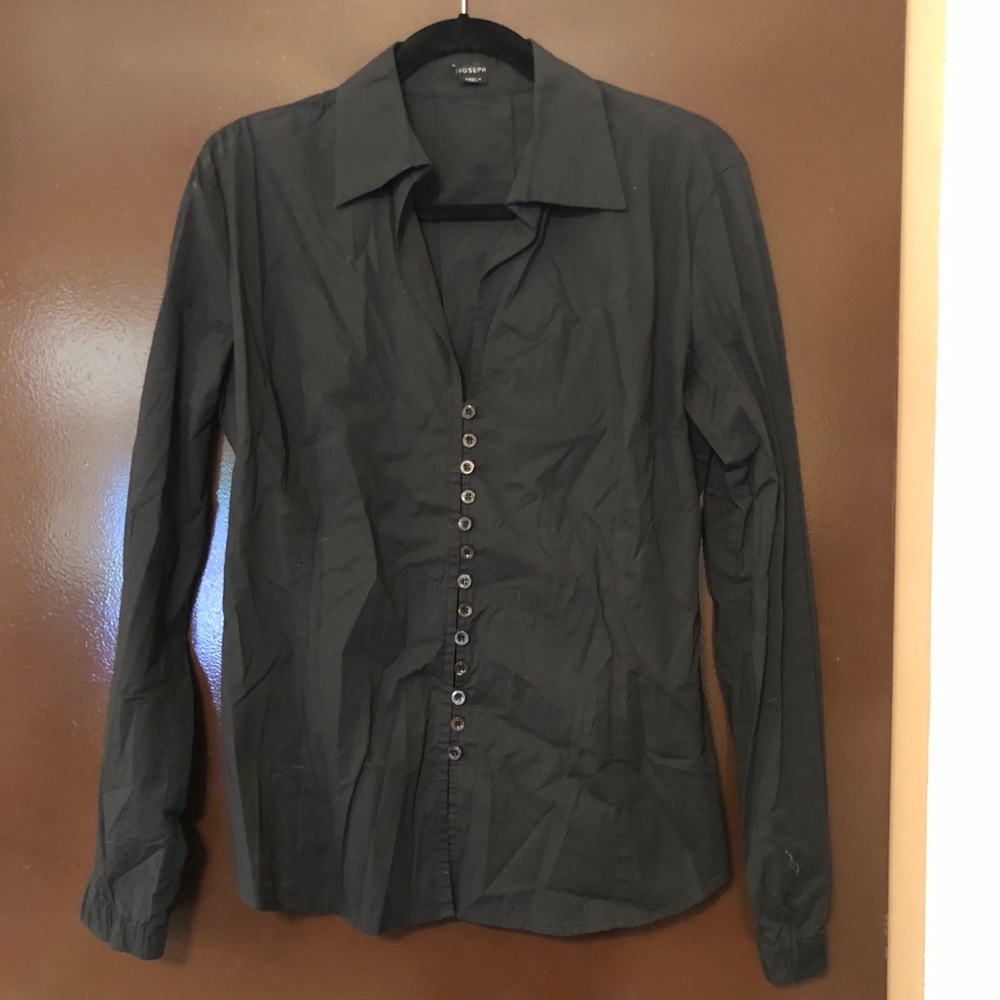 Joseph Black button front long sleeve shirt